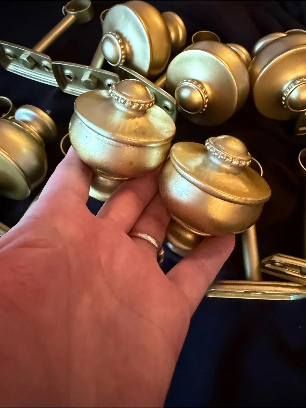 All You Need Are The Rods 8 Gold Curtain Rod Brackets and 3 pairs of Finials